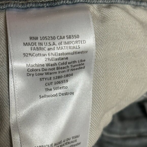 Current Elliot - Grey Splattered Stiletto Jean - Size 30 - Picture 6 of 15